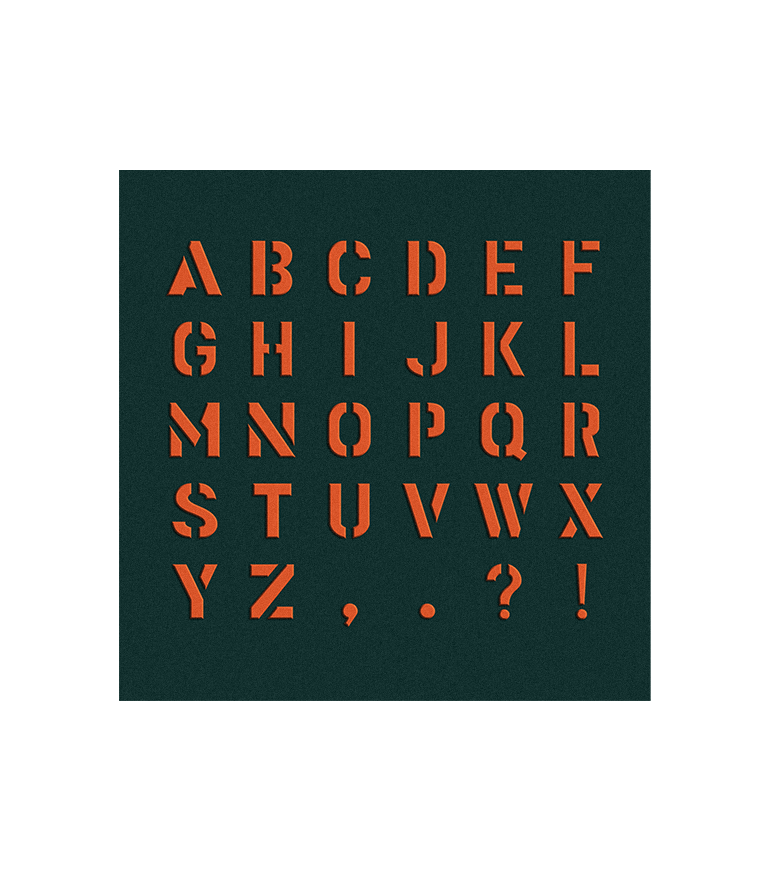 sablon litere si semne de punctuatie - Alfabet 2