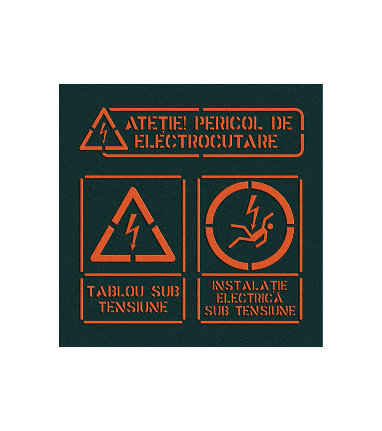 Sablon Tensiune Atentie, Sablon Pericol de Electrocutare
